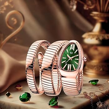 Carlington Elegant Snake Band Analog Women's Watch – Premium Stainless Steel Strap, Oval Designer Dial, Water-Resistant Ladies Watch for Party & Casual Wear Premium Gift Watch for Women